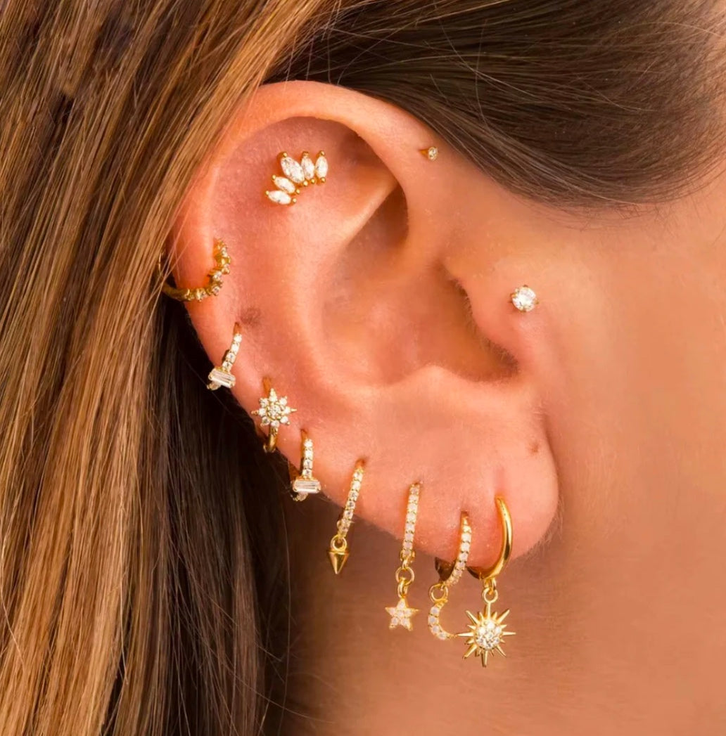 STAR AND MOON EARRINGS (Set of 10)