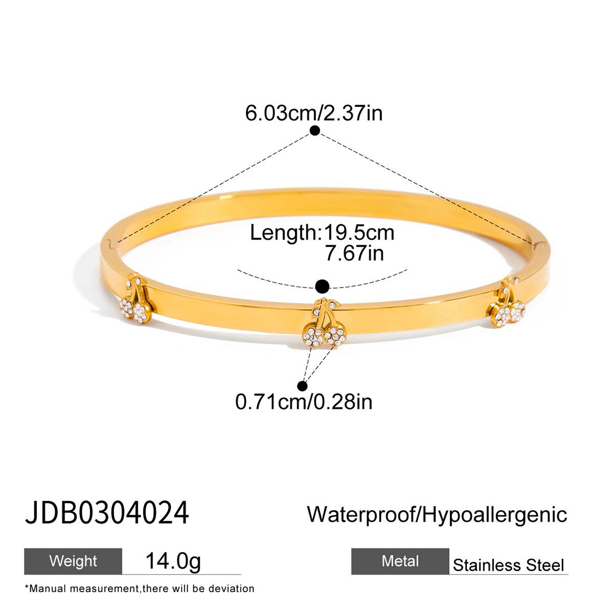 CHERRY BANGLE BRACELET