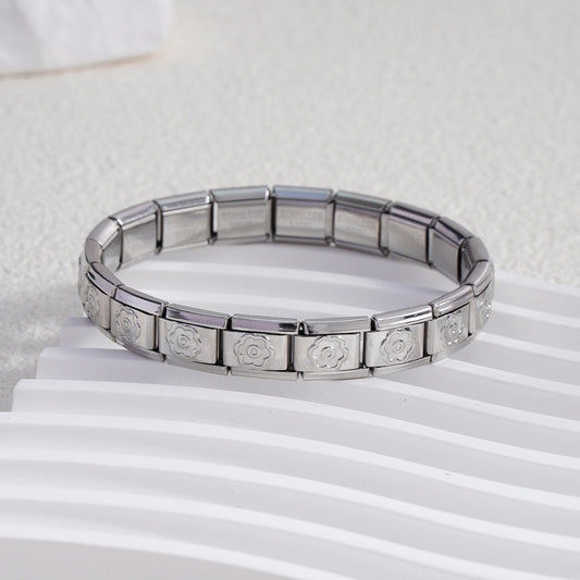 SLIVER TARA CHARM BRACELET ( 18 link )